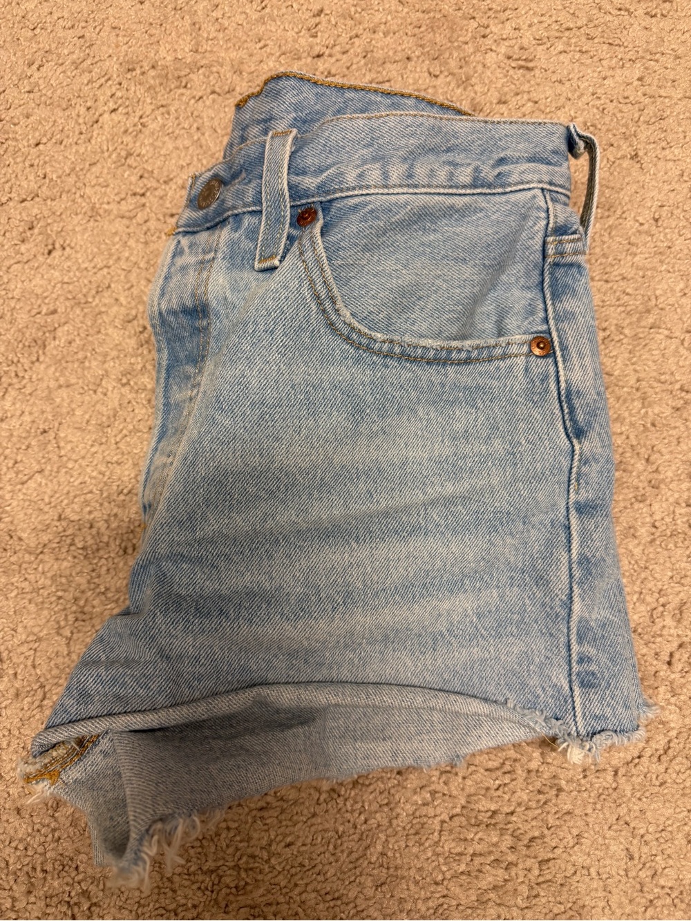 Levi's 501 Light Blue High-Rise Denim Cutoff Shorts
